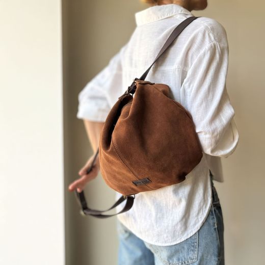 Bolso mochila Zoe de serraje