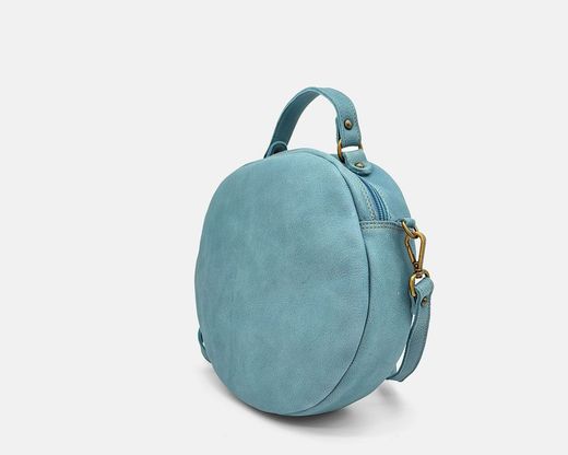Bolso redondo de mano Dakota de piel