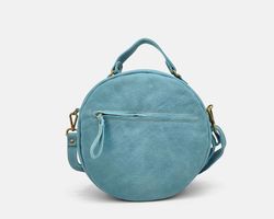 Bolso redondo de mano Dakota de piel