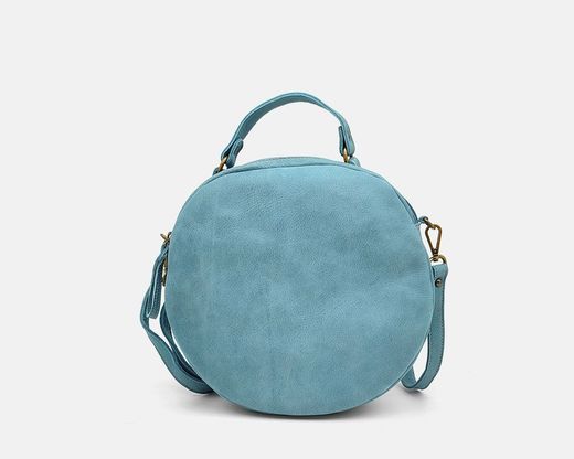 Bolso redondo de mano Dakota de piel