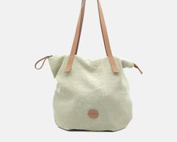 Bolso shopper CUIROTS de lino logotipo redondo
