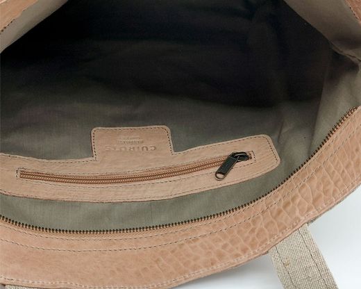 CUIROTS Kelly bolsa grande em couro e linho