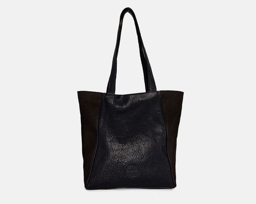 CUIROTS Kelly bolsa grande em couro e linho