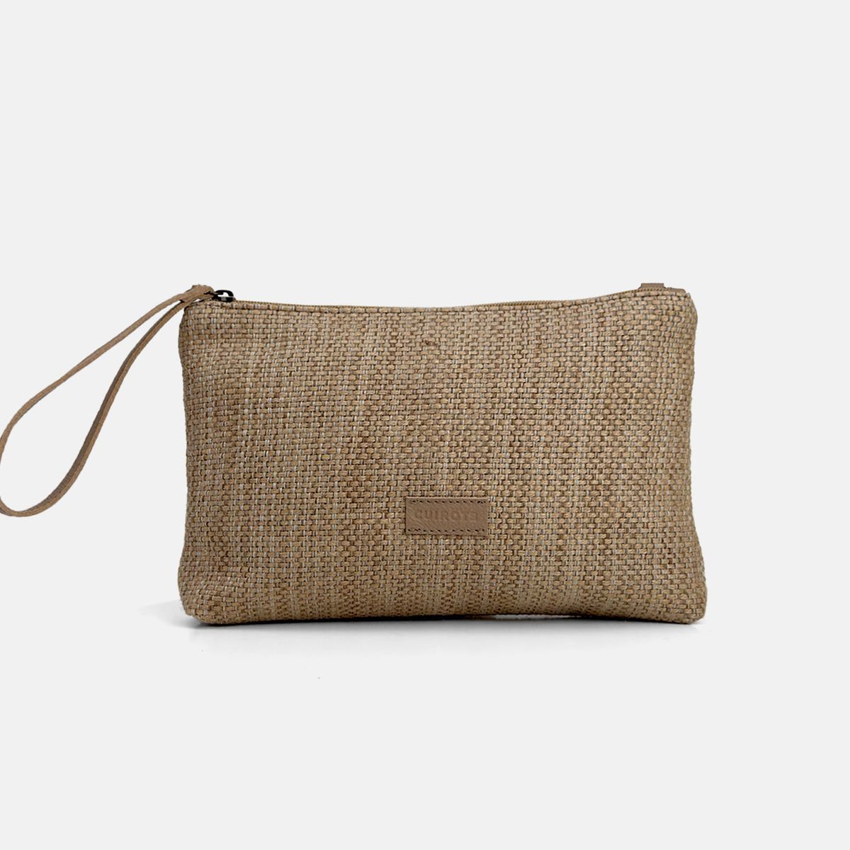 Bolso tipo sobre de rafia CUIROTS Ibiza Beige