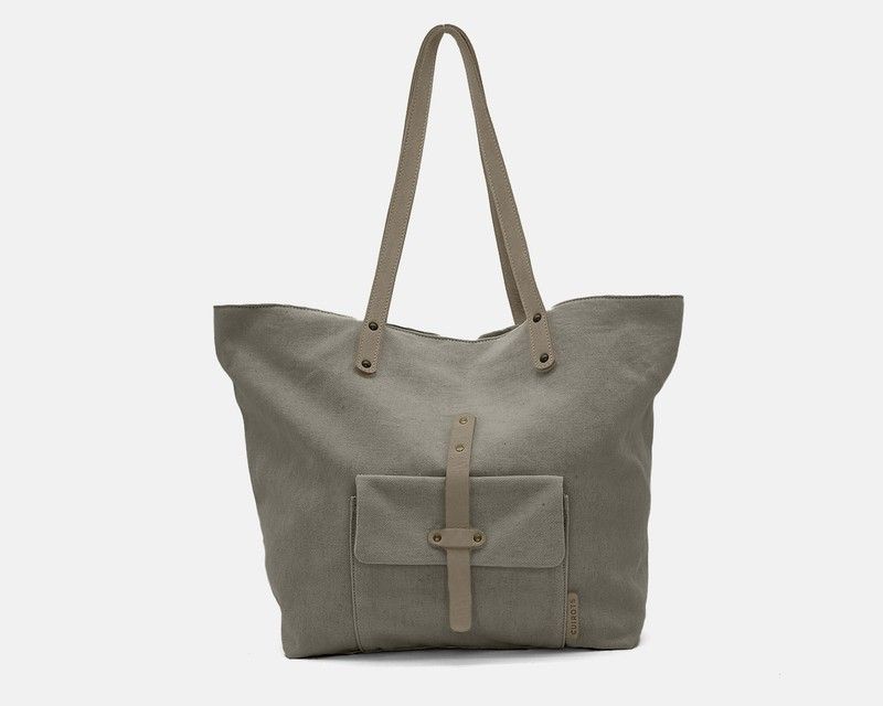 Bolso Tote CUIROTS Mist de lona y piel 4939 Mist Temporada SS24