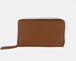 Grand portefeuille continental classique en cuir