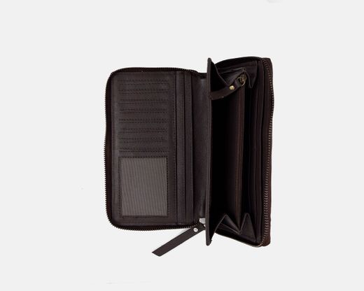 Grand portefeuille continental classique en cuir