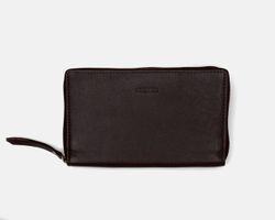 Grand portefeuille continental classique en cuir