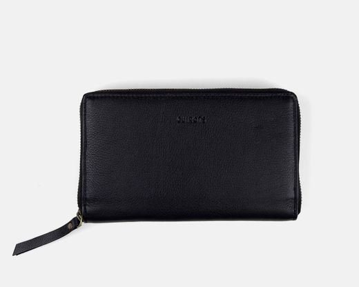 Grand portefeuille continental classique en cuir