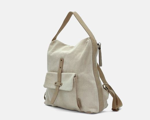 Mochila CUIROTS Mist de lona y piel