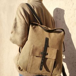 Mochila CUIROTS  Mist de lona y piel