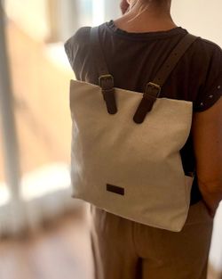 Sac à dos d'été CUIROTS en coton effet délavé
