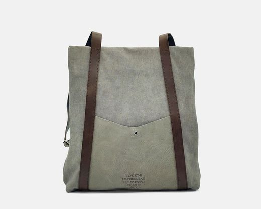 Mochila de lona y piel CUIROTS Canvas