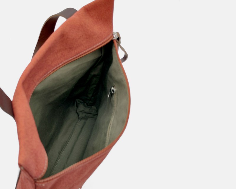 Bolso mochila CUIROTS Mist de lona y piel mujer 4829 — Cuirots