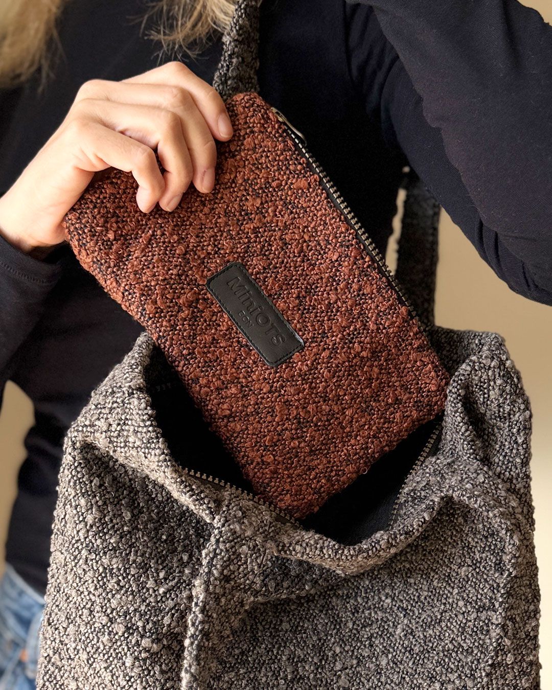 Monedero grande MINIOTS rizado caldera