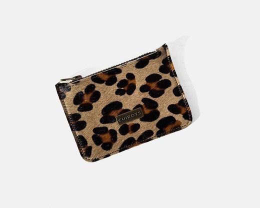 Monedero pequeño CUIROTS Fur de Leopardo
