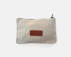 Grande bolsa de higiene MINIOTS listrada bege