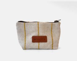 Bolsa de higiene MINIOTS média com listras amarelas