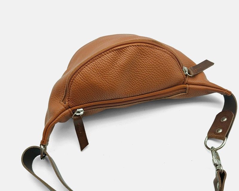 Riñonera De Cuero Vacuno Auténtico - Bandolera Cruzada, Diseño Unisex, Capacidad 1.5L