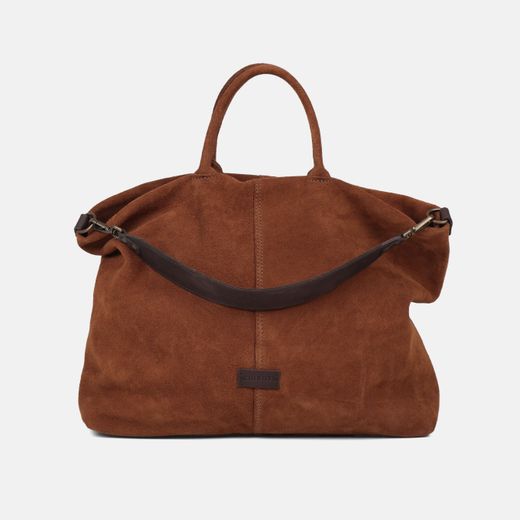 Bolso de mano grande Zoe de serraje